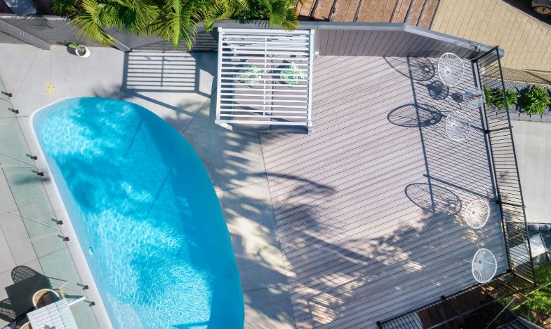 Overhead view of Sydney pool and deck