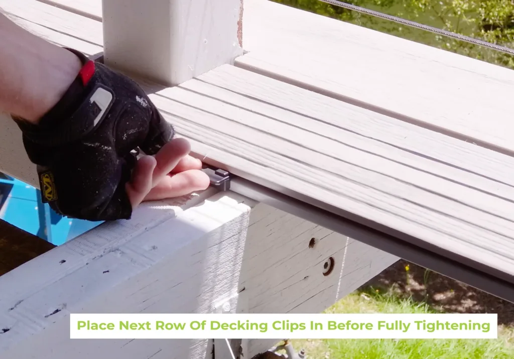 composite decking installation - insert decking clips
