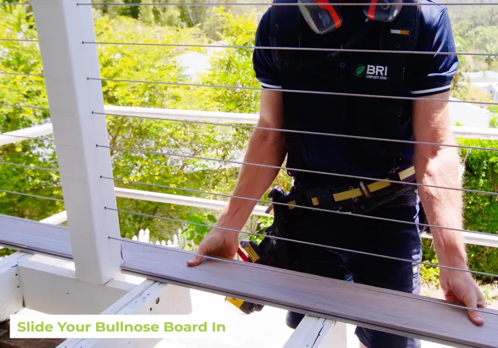 composite decking installation - slide in bullnose boards
